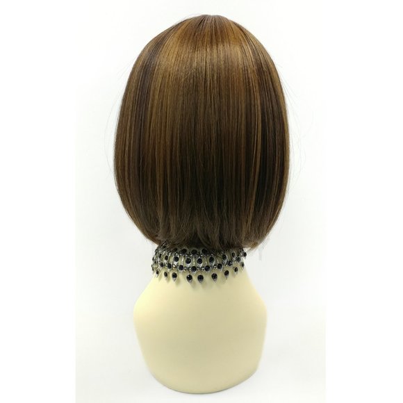 ÑBrown long bob heat resistant wig w/ bangs - Picture 3 of 5
